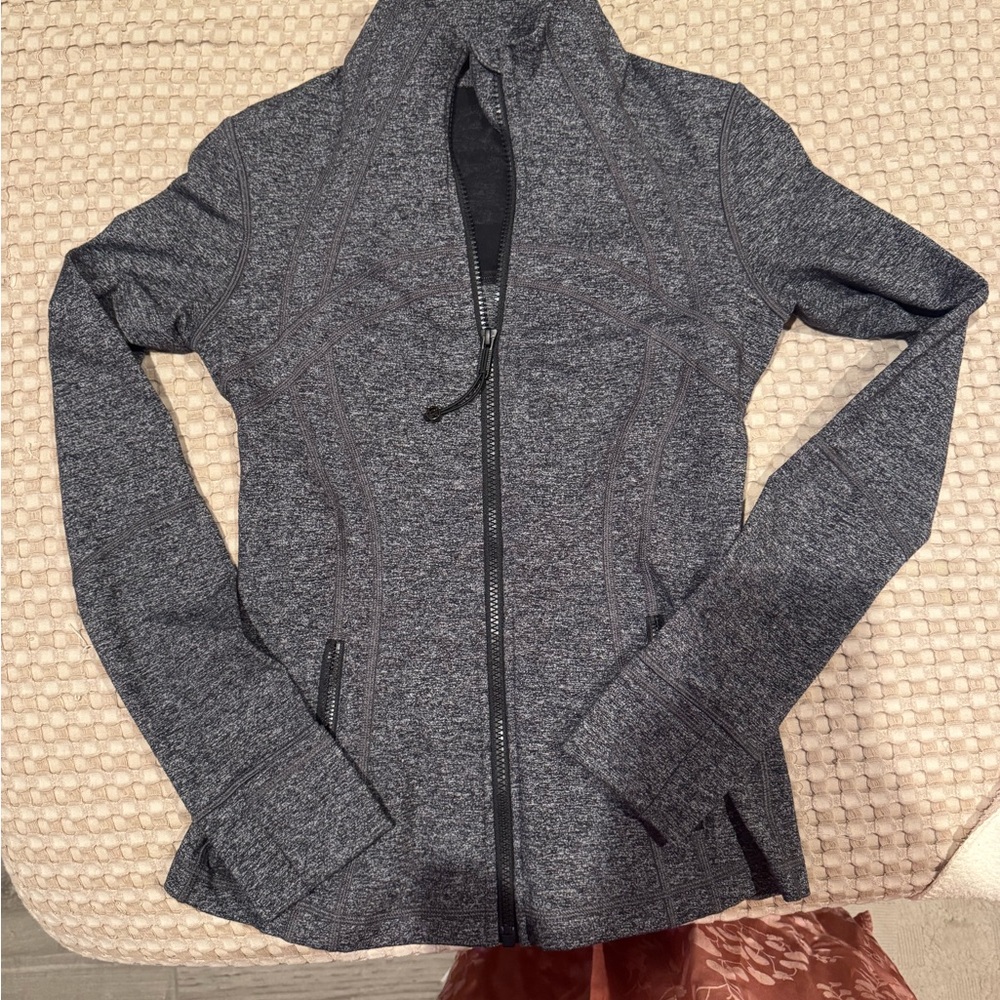 Lululemon dark Heather grey zip up jacket size 6
